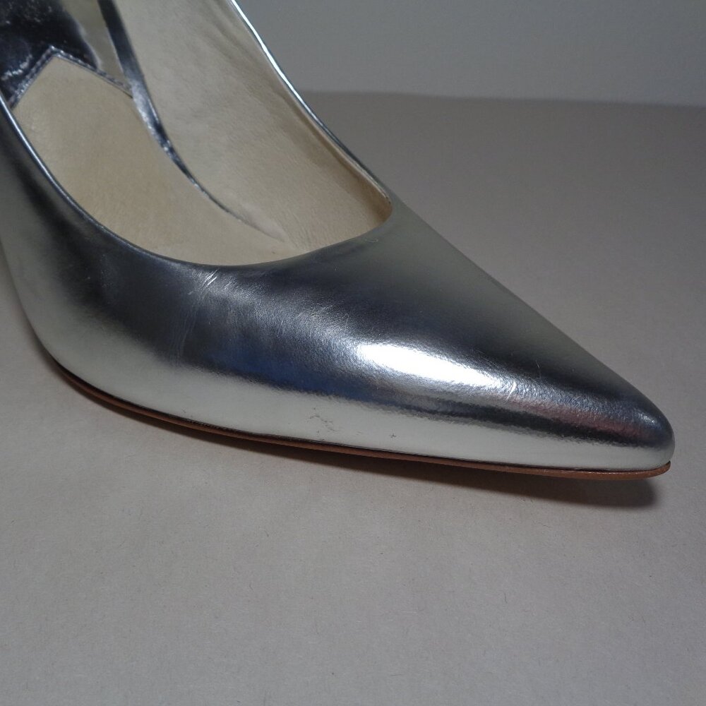 Michael Kors Size 7 M / ELISA PUMP / Silver / Leather / Heels New Women's Shoes - Picture 5 of 16